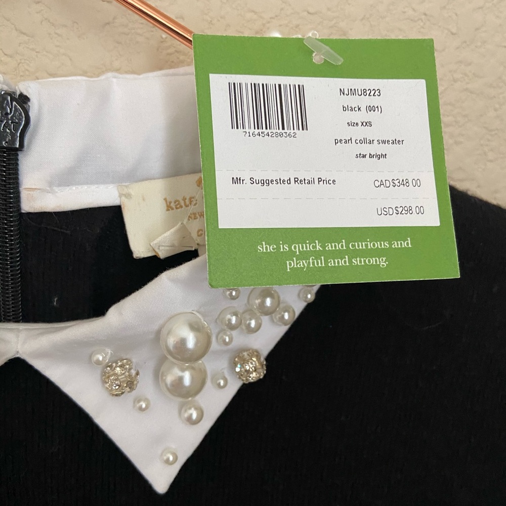 NWT kate spade Pearl Collar Sweater Size XXS - Picture 8 of 8